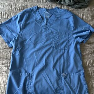 Cherokee Men's Light Blue V-Neck Scrub Shirt